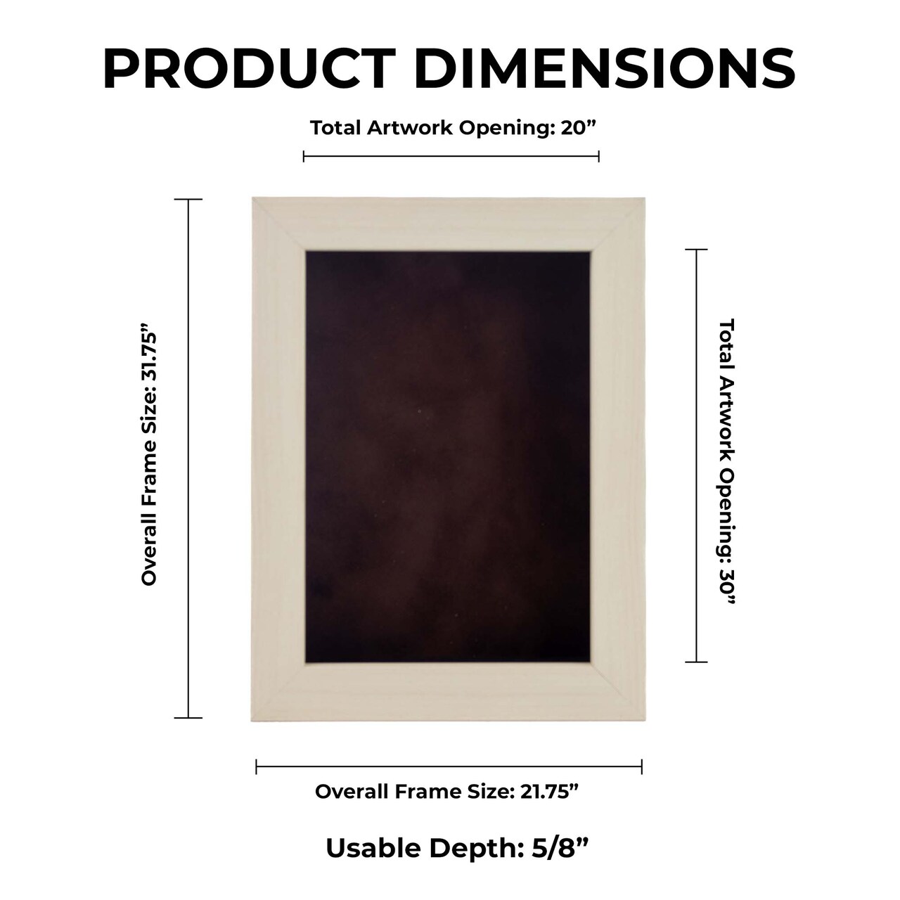 Natural Whitewash Wood Shadow Box Frame with Acrylic Front - Brown Suede Backing, 30 Sizes